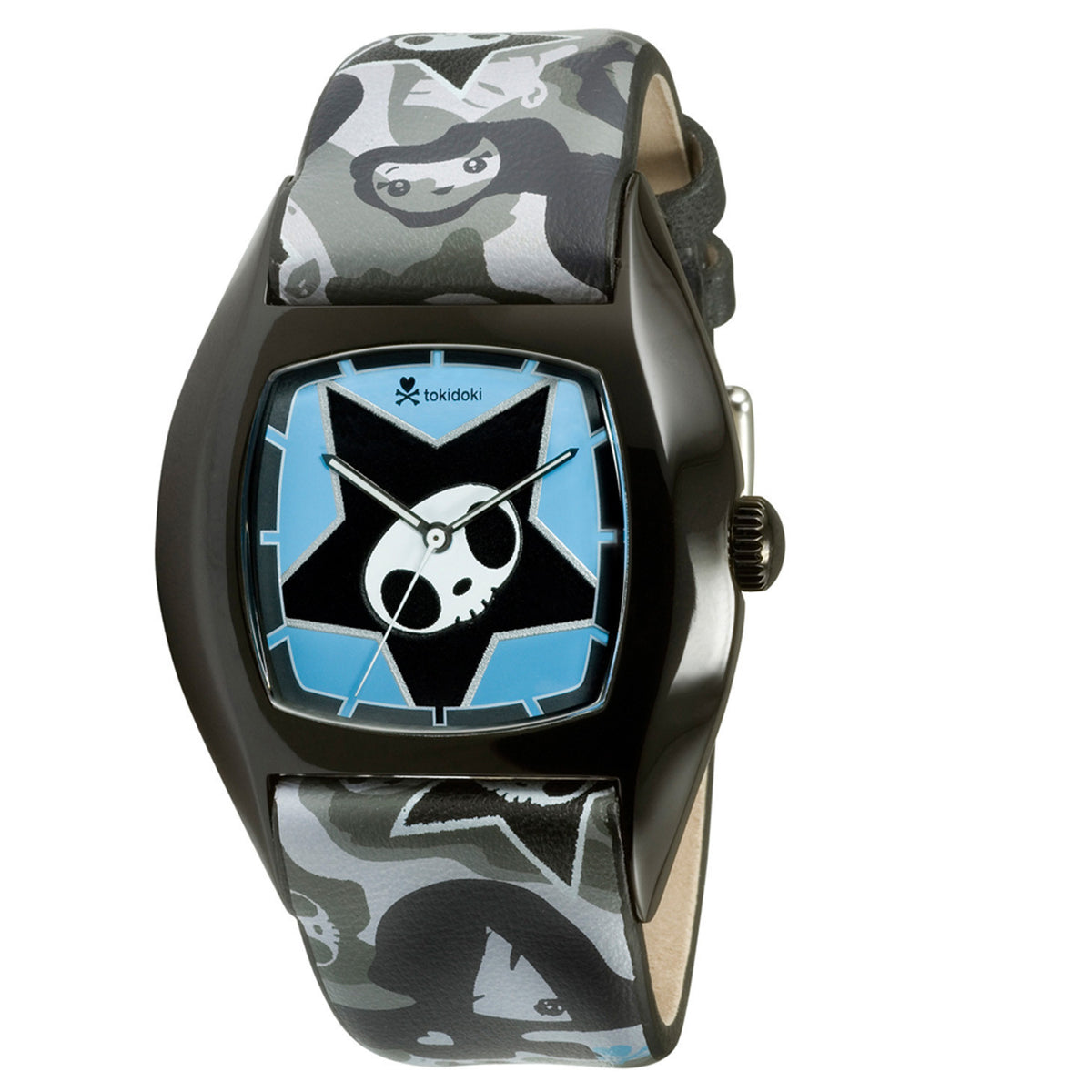 Montre Tokidoki Unisex, Cadran Multicolore, Boîtier Acier, Bracelet Cuir Brun - Neuf Sans étiquette