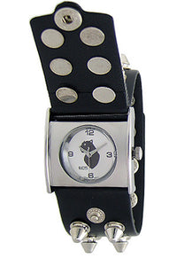 EOS New York Unisex Gattika Spikey Watch in Silver White with Black