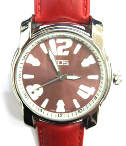 EOS New York Mens Large Gatsby Watch in Cherry Red